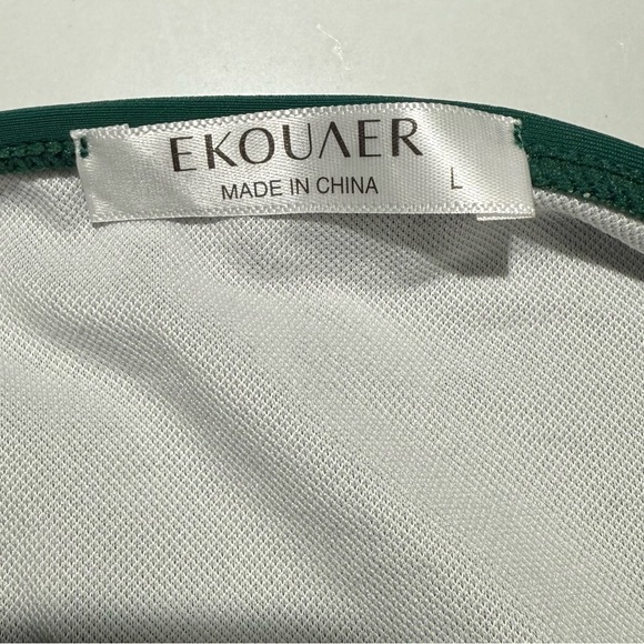 Ekouaer Women's One Piece Swimsuit Ruched Tummy Control Bathing Suits, Size:L - Picture 4 of 7